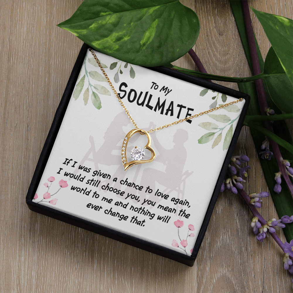 To My Girlfriend You Mean the World Forever Necklace w Message Card-Express Your Love Gifts