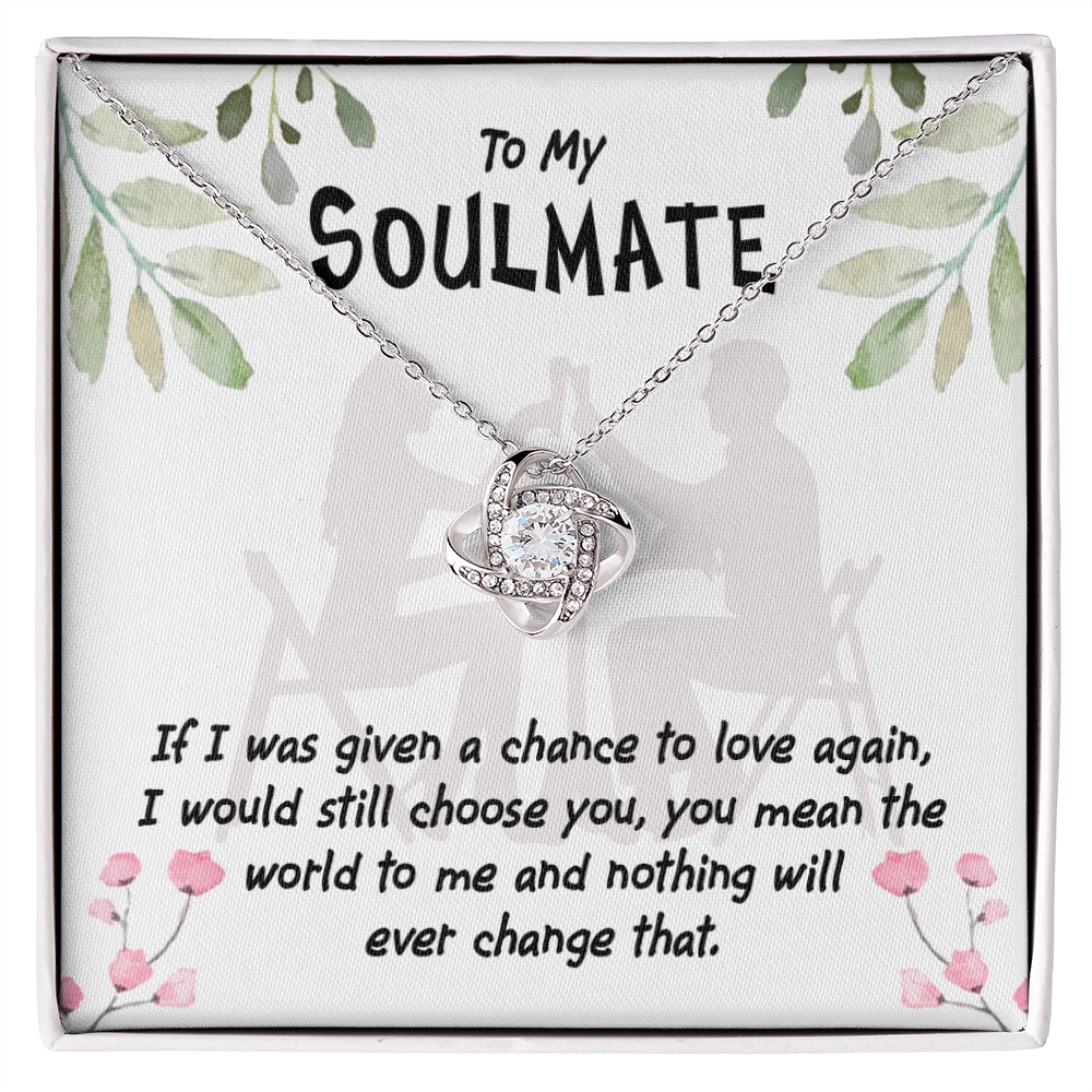 To My Girlfriend You Mean the World Infinity Knot Necklace Message Card-Express Your Love Gifts