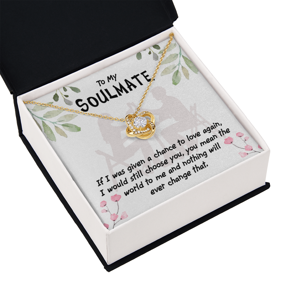To My Girlfriend You Mean the World Infinity Knot Necklace Message Card-Express Your Love Gifts