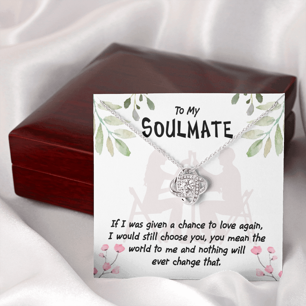 To My Girlfriend You Mean the World Infinity Knot Necklace Message Card-Express Your Love Gifts