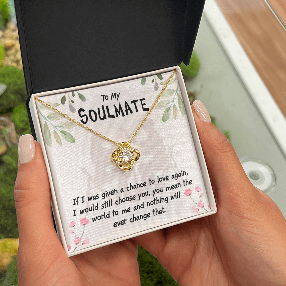 To My Girlfriend You Mean the World Infinity Knot Necklace Message Card-Express Your Love Gifts