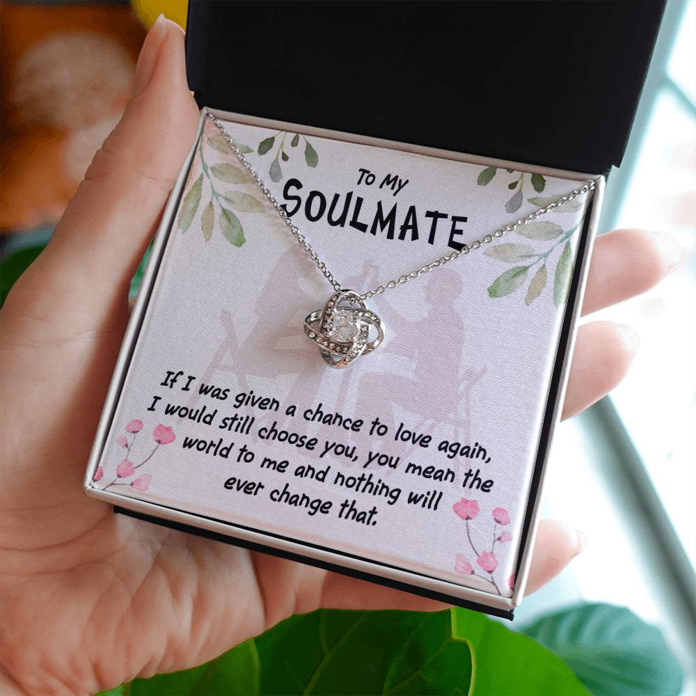 To My Girlfriend You Mean the World Infinity Knot Necklace Message Card-Express Your Love Gifts