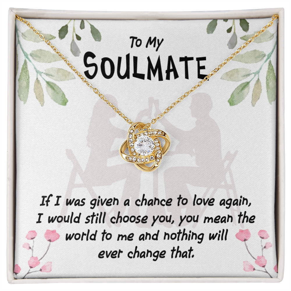 To My Girlfriend You Mean the World Infinity Knot Necklace Message Card-Express Your Love Gifts