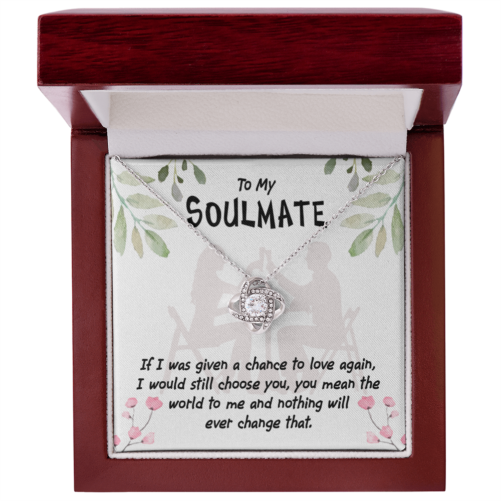To My Girlfriend You Mean the World Infinity Knot Necklace Message Card-Express Your Love Gifts