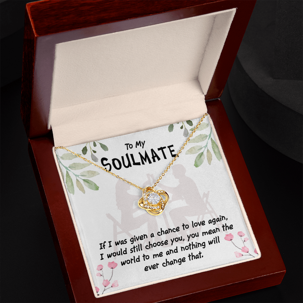 To My Girlfriend You Mean the World Infinity Knot Necklace Message Card-Express Your Love Gifts