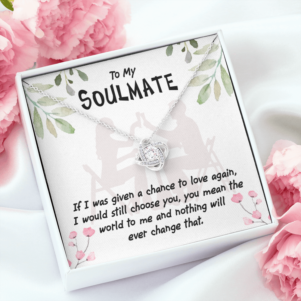 To My Girlfriend You Mean the World Infinity Knot Necklace Message Card-Express Your Love Gifts