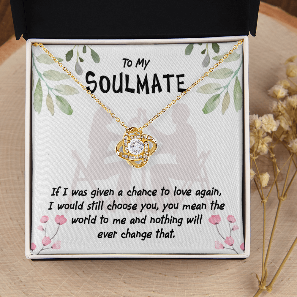To My Girlfriend You Mean the World Infinity Knot Necklace Message Card-Express Your Love Gifts