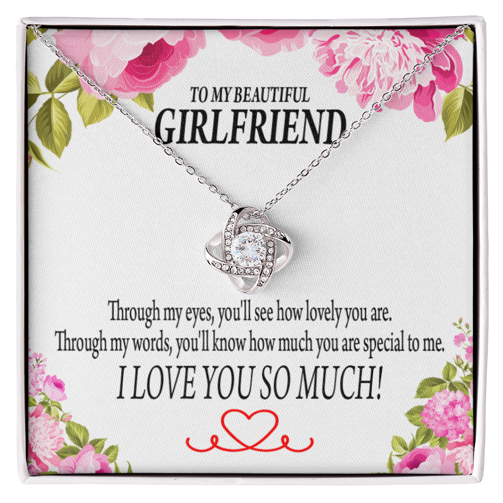 To My Girlfriend Your Special Infinity Knot Necklace Message Card-Express Your Love Gifts