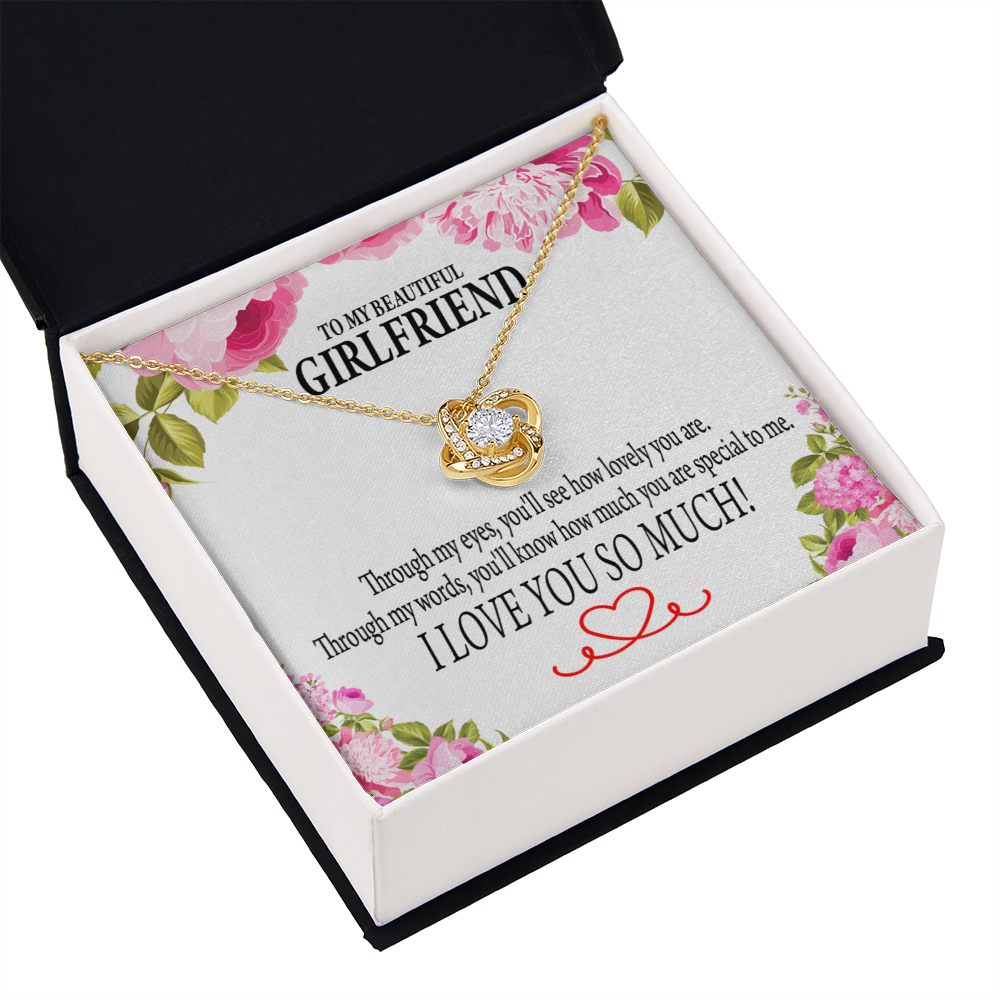 To My Girlfriend Your Special Infinity Knot Necklace Message Card-Express Your Love Gifts