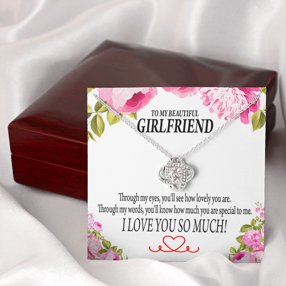 To My Girlfriend Your Special Infinity Knot Necklace Message Card-Express Your Love Gifts