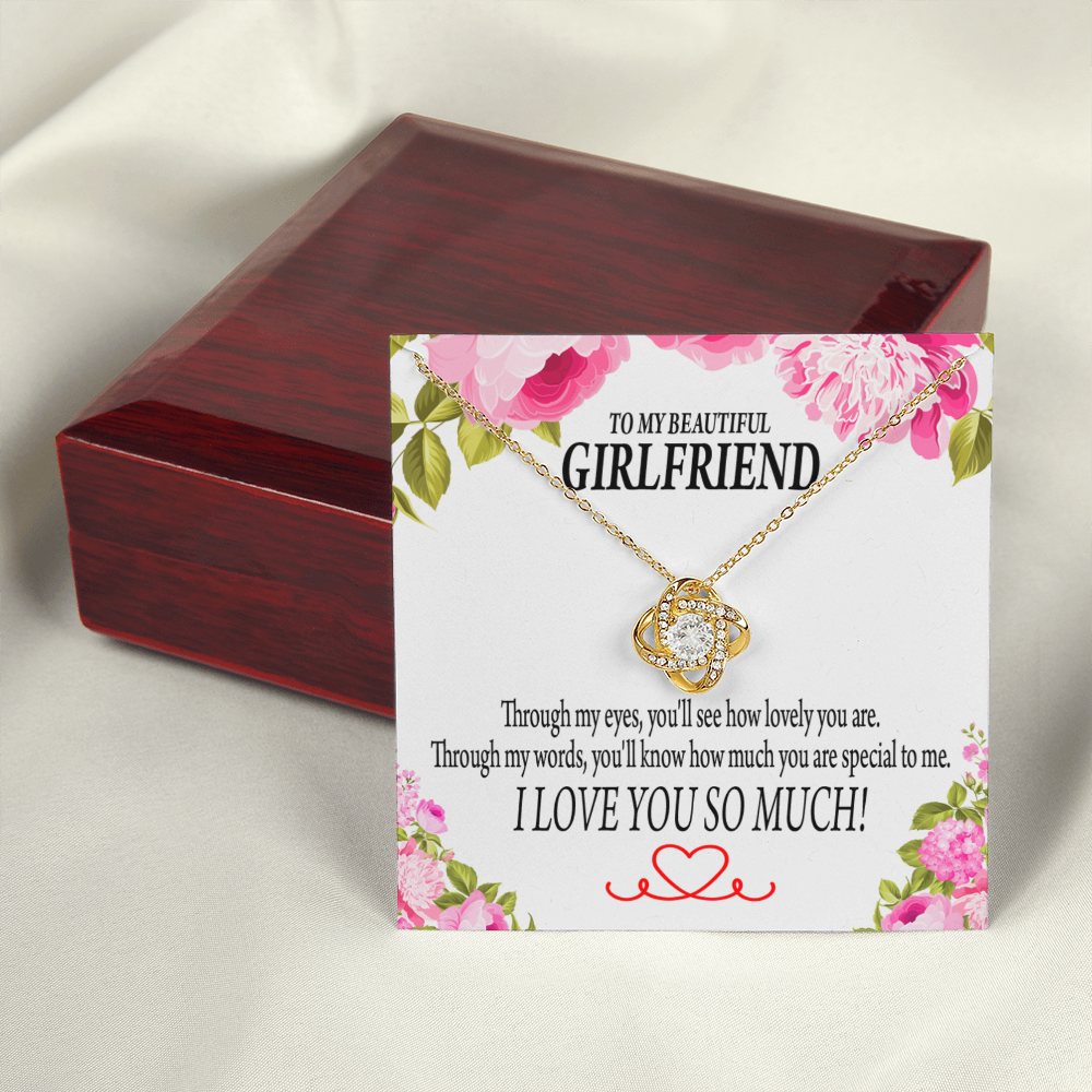 To My Girlfriend Your Special Infinity Knot Necklace Message Card-Express Your Love Gifts
