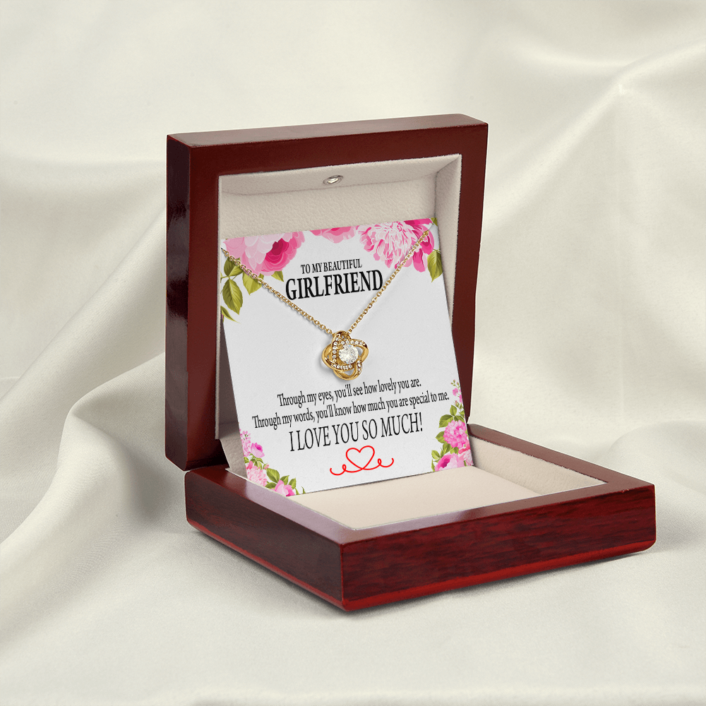 To My Girlfriend Your Special Infinity Knot Necklace Message Card-Express Your Love Gifts