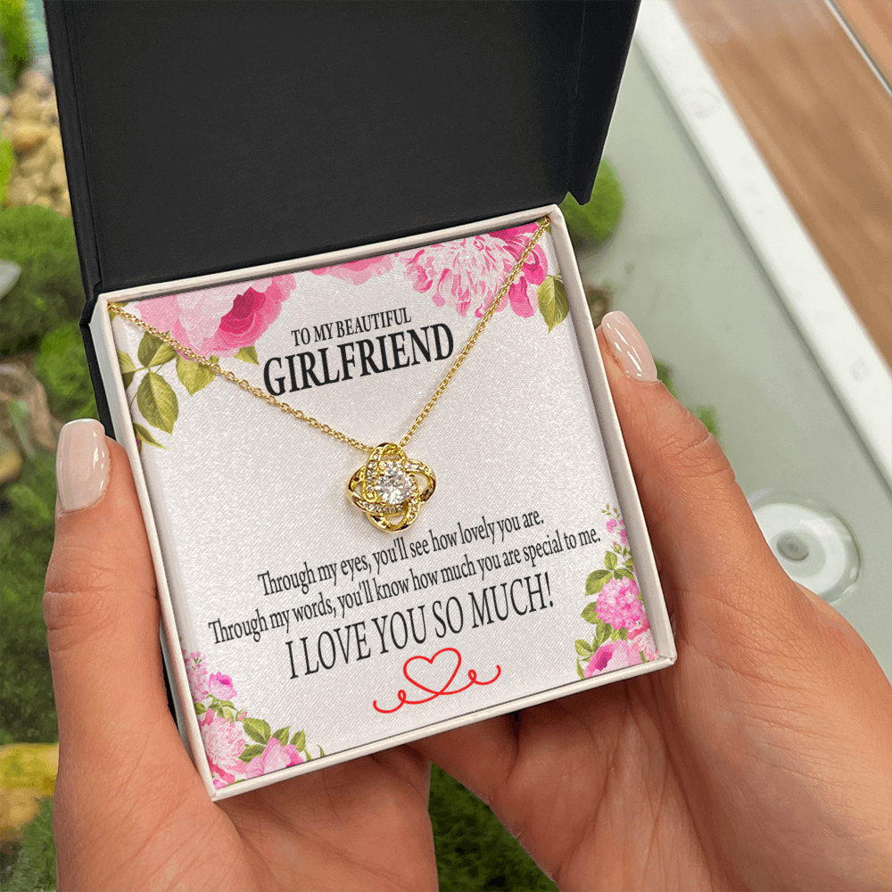 To My Girlfriend Your Special Infinity Knot Necklace Message Card-Express Your Love Gifts