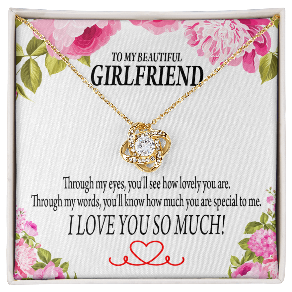 To My Girlfriend Your Special Infinity Knot Necklace Message Card-Express Your Love Gifts
