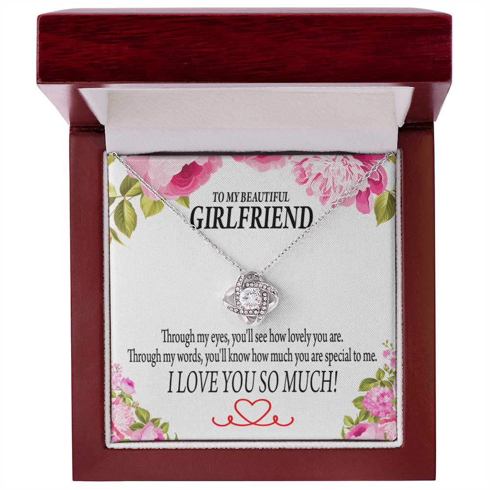 To My Girlfriend Your Special Infinity Knot Necklace Message Card-Express Your Love Gifts