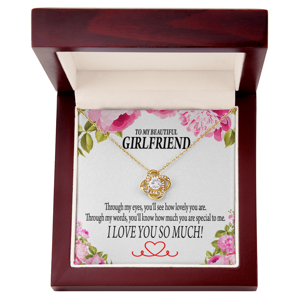 To My Girlfriend Your Special Infinity Knot Necklace Message Card-Express Your Love Gifts