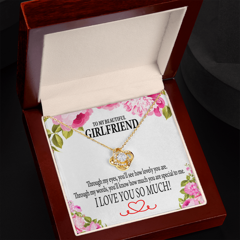 To My Girlfriend Your Special Infinity Knot Necklace Message Card-Express Your Love Gifts