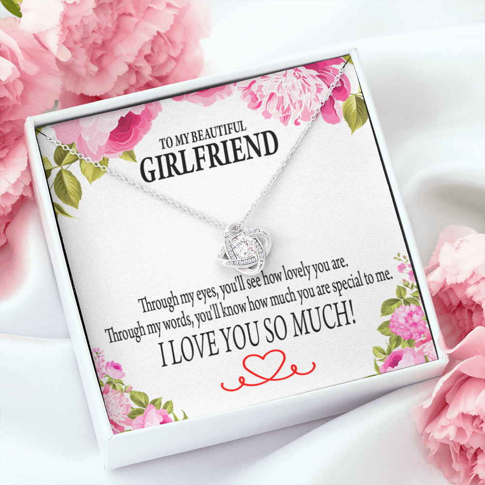 To My Girlfriend Your Special Infinity Knot Necklace Message Card-Express Your Love Gifts