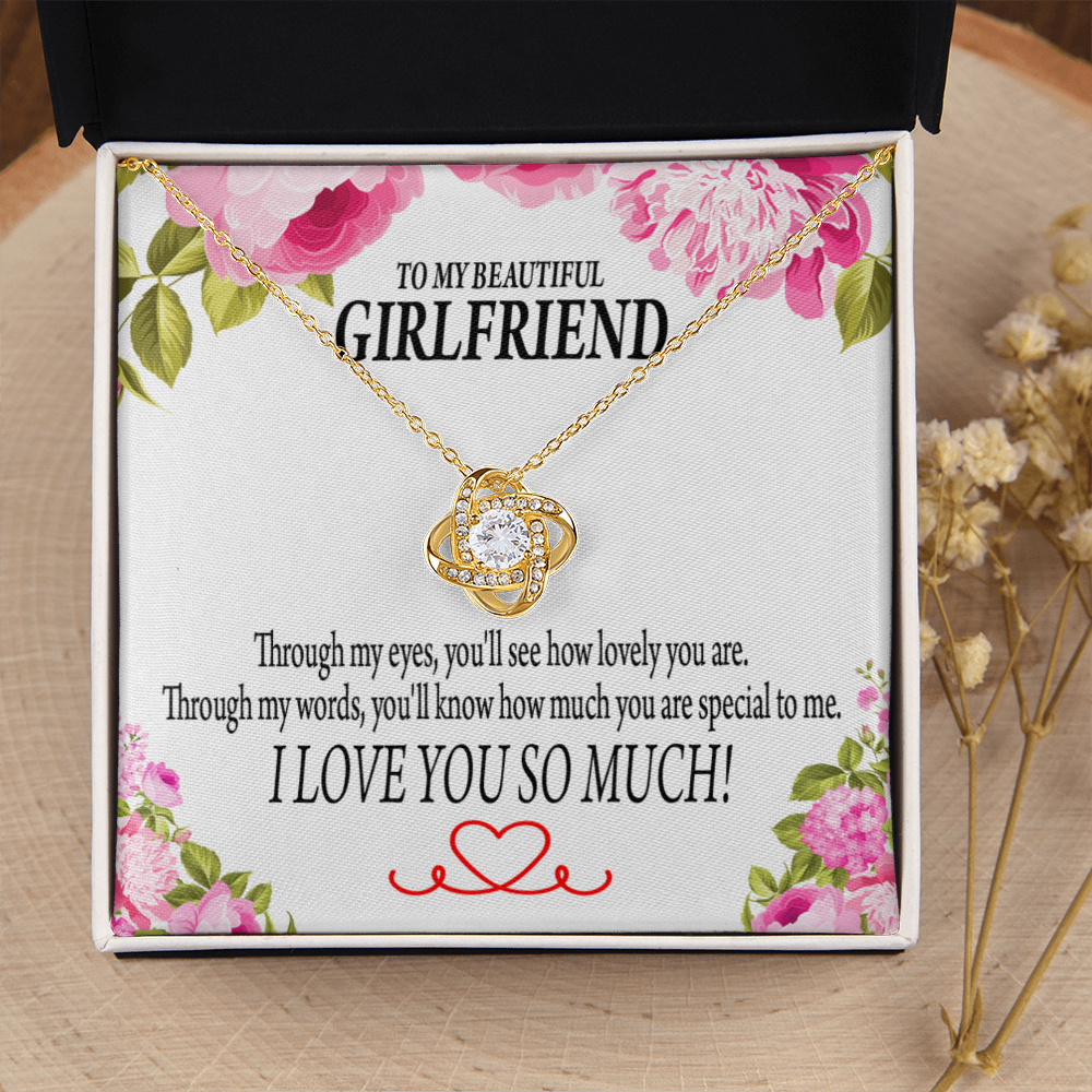 To My Girlfriend Your Special Infinity Knot Necklace Message Card-Express Your Love Gifts