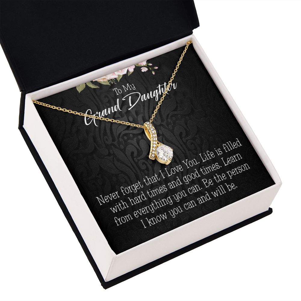 To My Granddaughter Always be Safe Alluring Ribbon Necklace Message Card-Express Your Love Gifts