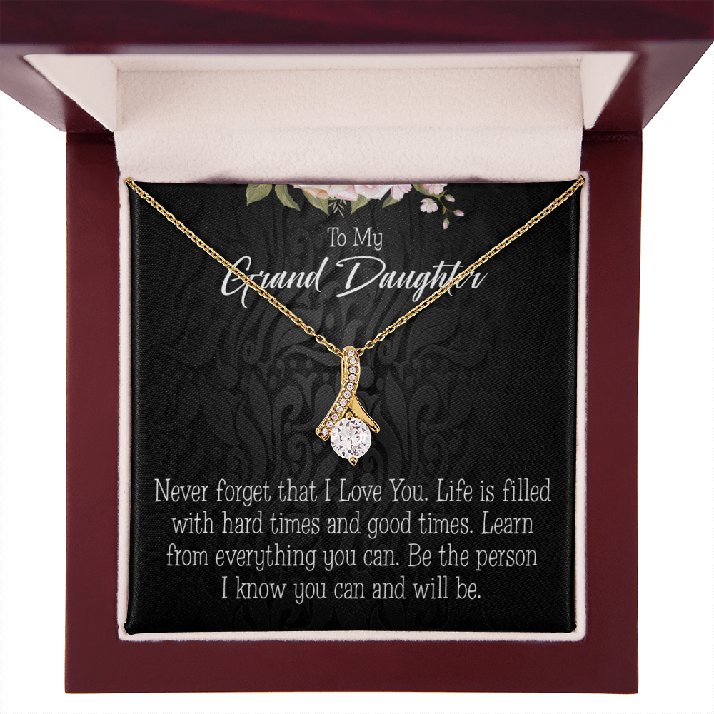 To My Granddaughter Always be Safe Alluring Ribbon Necklace Message Card-Express Your Love Gifts