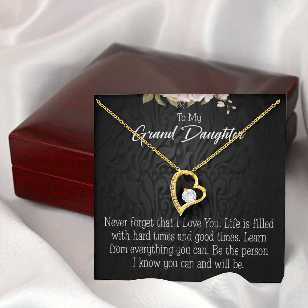 To My Granddaughter Always be Safe Forever Necklace w Message Card-Express Your Love Gifts