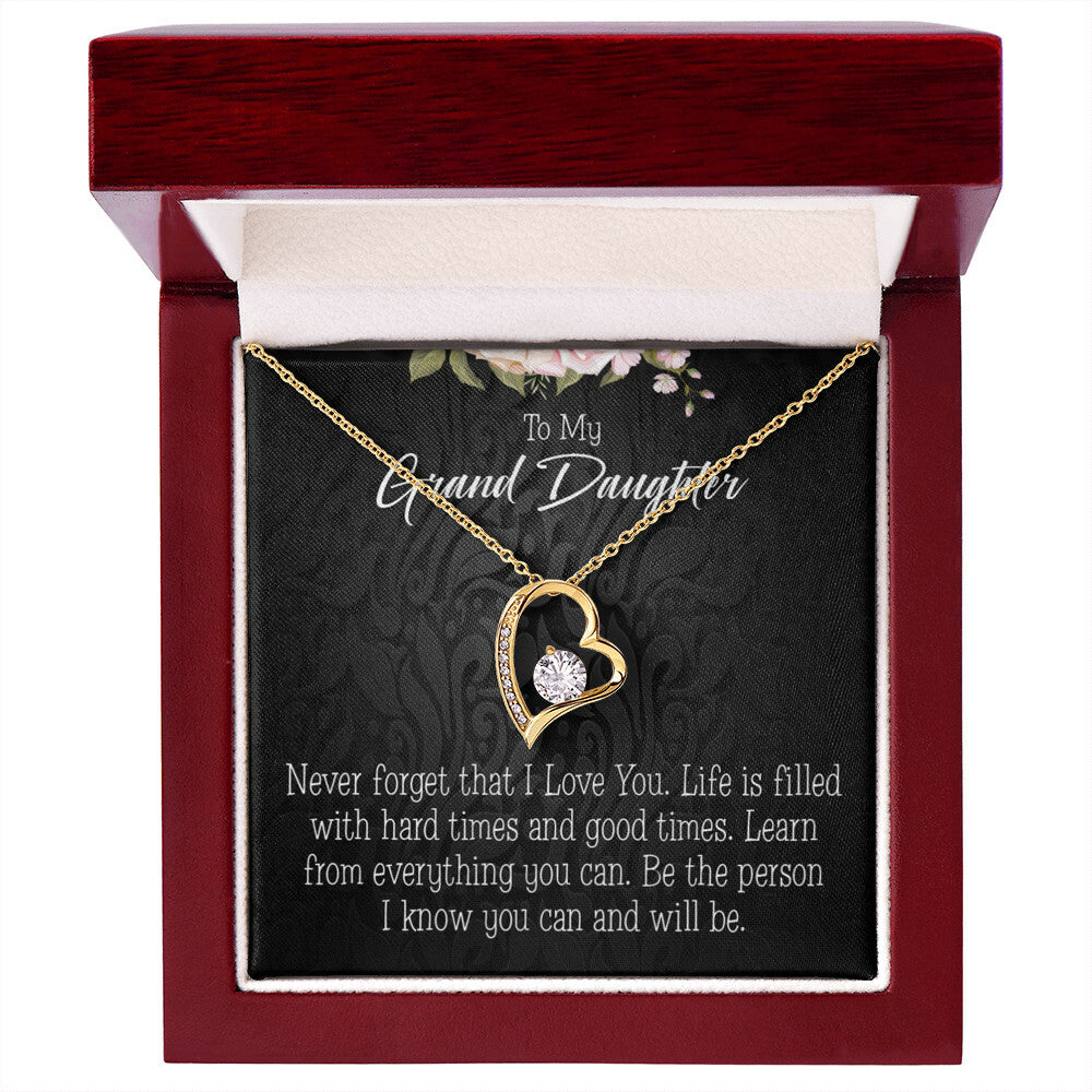 To My Granddaughter Always be Safe Forever Necklace w Message Card-Express Your Love Gifts