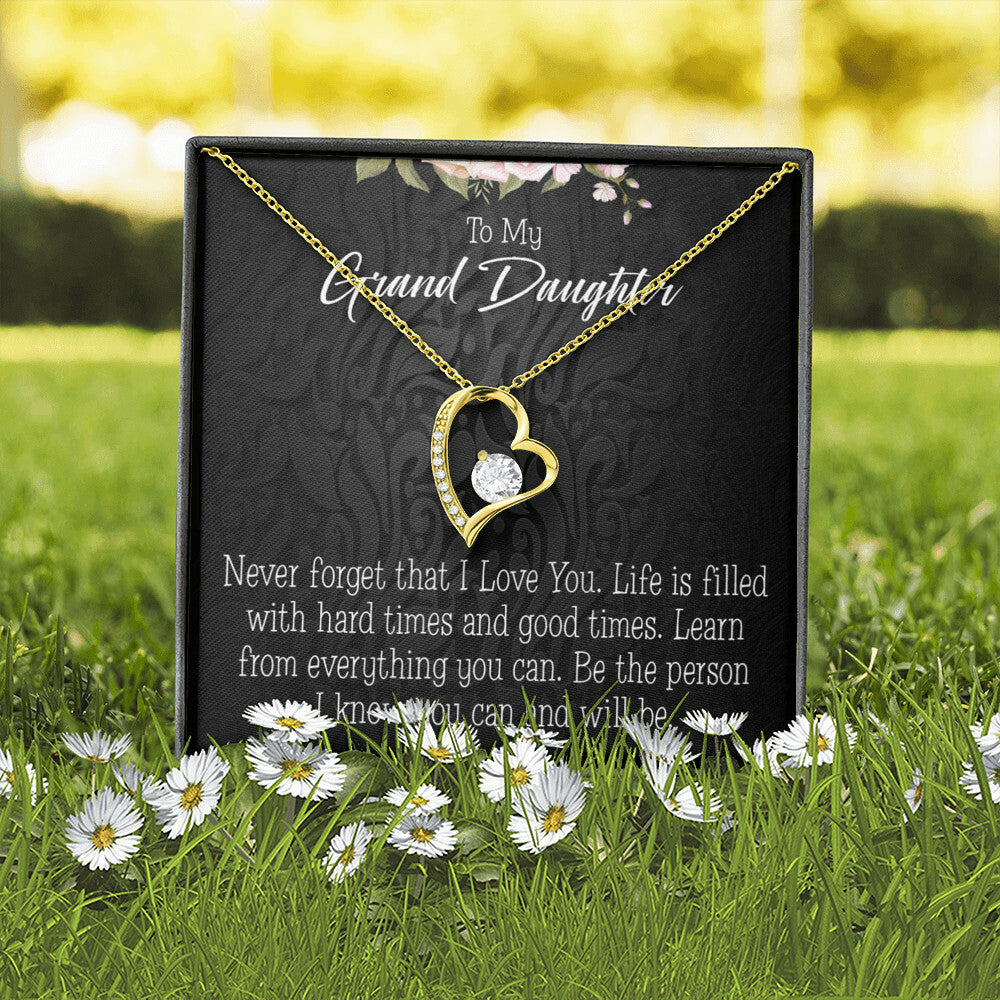 To My Granddaughter Always be Safe Forever Necklace w Message Card-Express Your Love Gifts