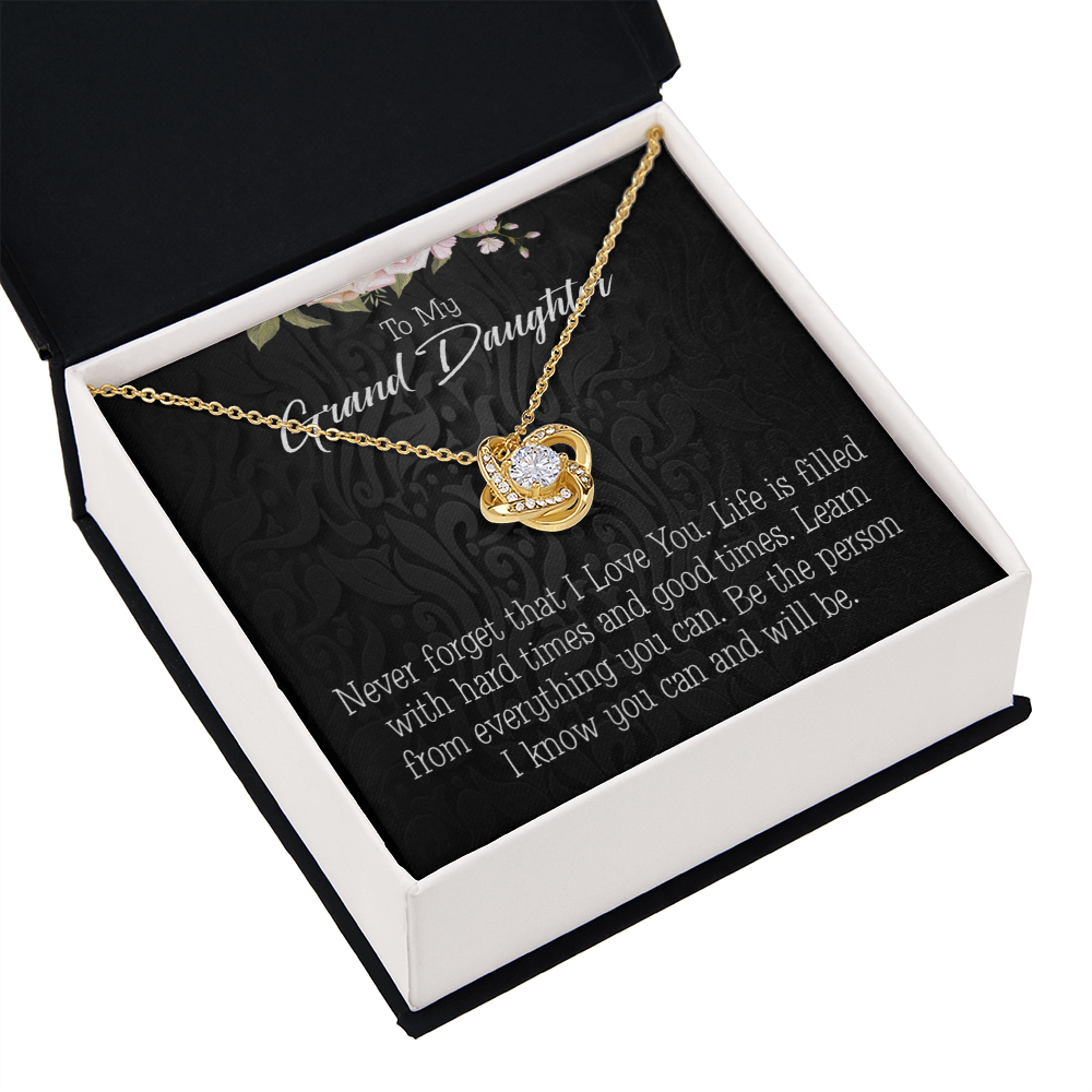 To My Granddaughter Always be Safe Infinity Knot Necklace Message Card-Express Your Love Gifts
