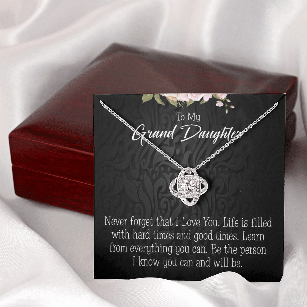 To My Granddaughter Always be Safe Infinity Knot Necklace Message Card-Express Your Love Gifts