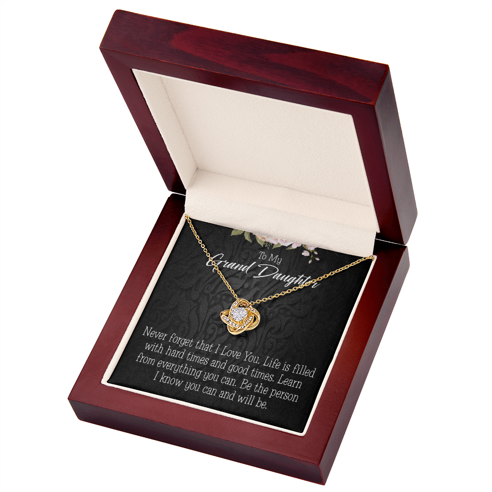 To My Granddaughter Always be Safe Infinity Knot Necklace Message Card-Express Your Love Gifts