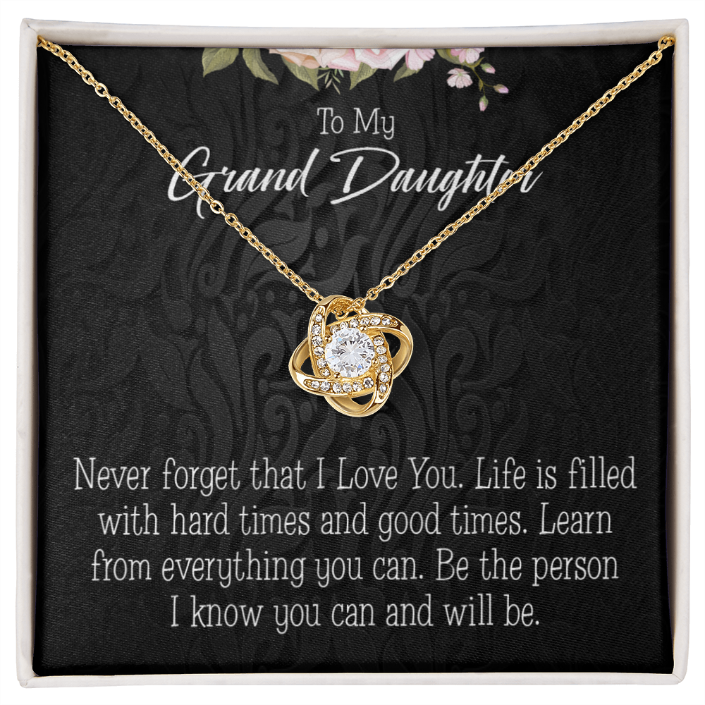 To My Granddaughter Always be Safe Infinity Knot Necklace Message Card-Express Your Love Gifts