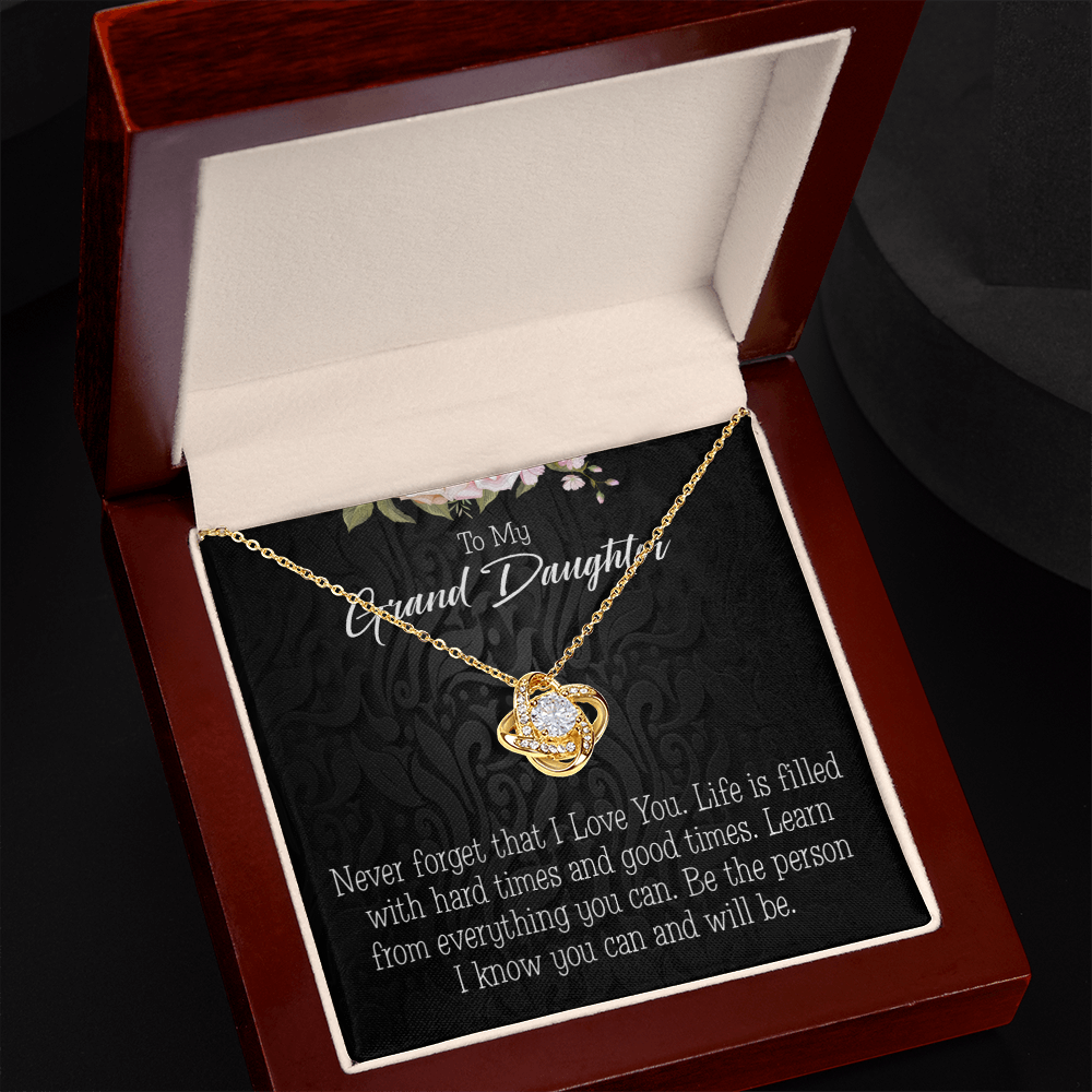 To My Granddaughter Always be Safe Infinity Knot Necklace Message Card-Express Your Love Gifts