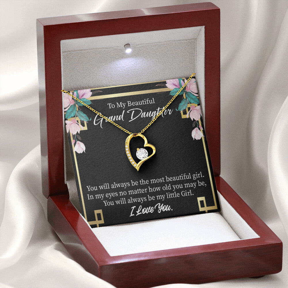 To My Granddaughter Always Little Girl Forever Necklace w Message Card-Express Your Love Gifts