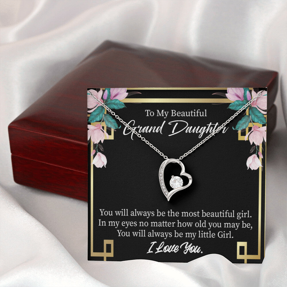 To My Granddaughter Always Little Girl Forever Necklace w Message Card-Express Your Love Gifts