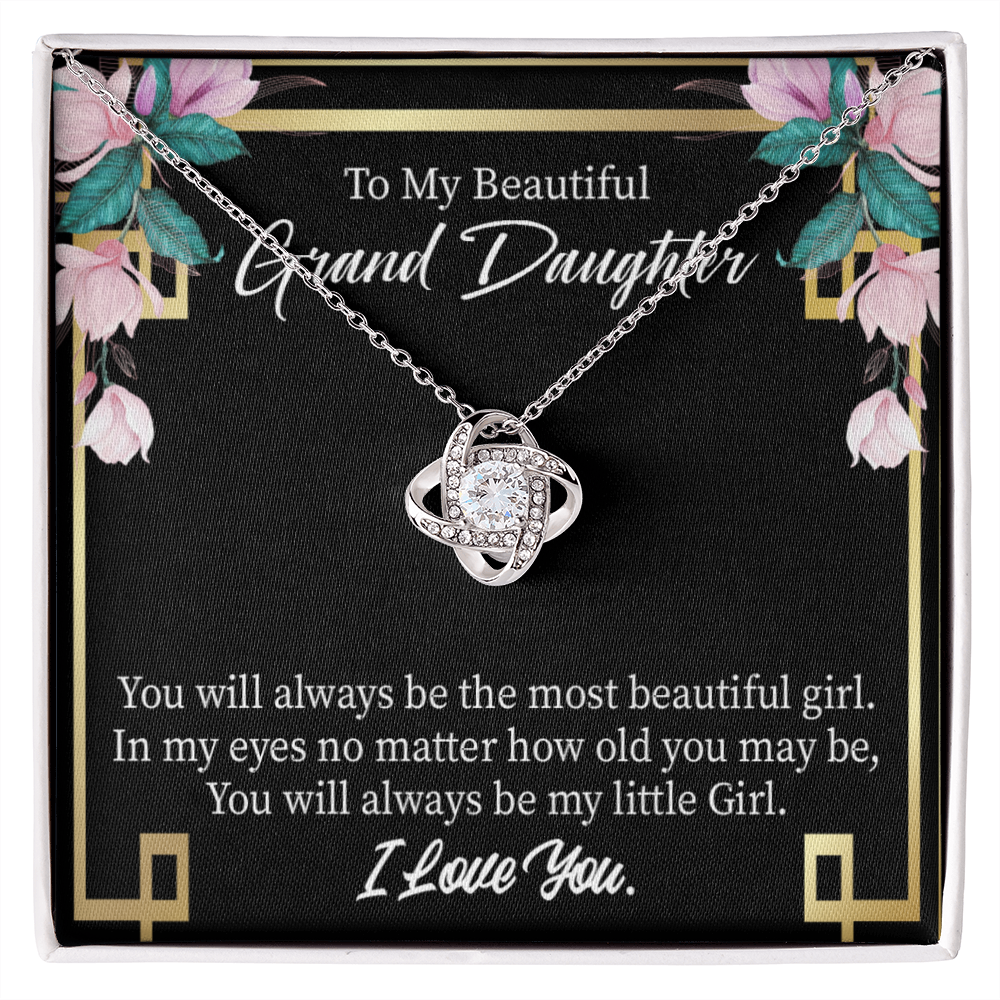 To My Granddaughter Always Little Girl Infinity Knot Necklace Message Card-Express Your Love Gifts