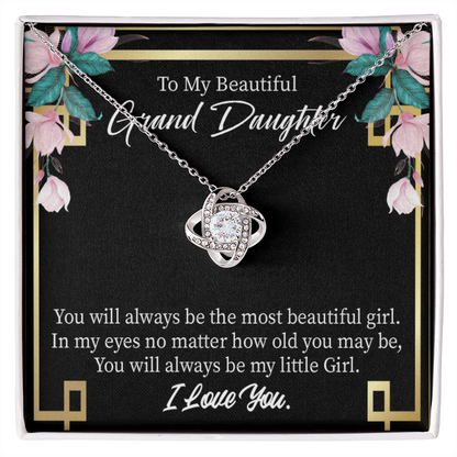 To My Granddaughter Always Little Girl Infinity Knot Necklace Message Card-Express Your Love Gifts