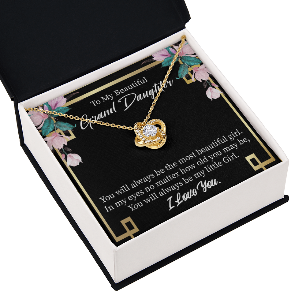 To My Granddaughter Always Little Girl Infinity Knot Necklace Message Card-Express Your Love Gifts