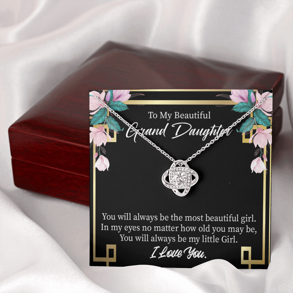 To My Granddaughter Always Little Girl Infinity Knot Necklace Message Card-Express Your Love Gifts