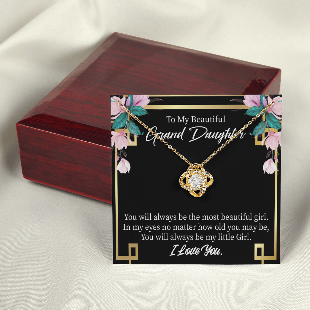 To My Granddaughter Always Little Girl Infinity Knot Necklace Message Card-Express Your Love Gifts