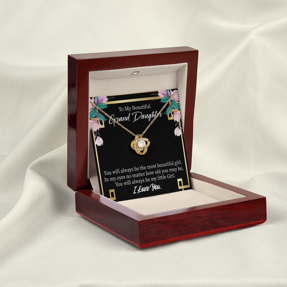 To My Granddaughter Always Little Girl Infinity Knot Necklace Message Card-Express Your Love Gifts