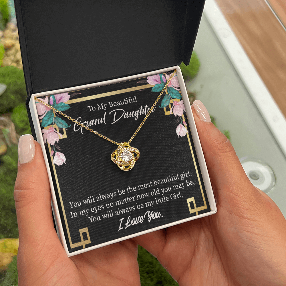 To My Granddaughter Always Little Girl Infinity Knot Necklace Message Card-Express Your Love Gifts