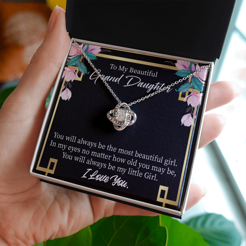 To My Granddaughter Always Little Girl Infinity Knot Necklace Message Card-Express Your Love Gifts