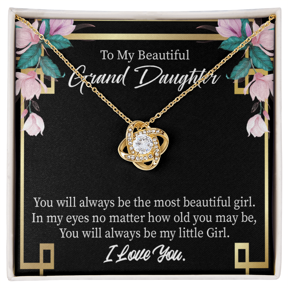 To My Granddaughter Always Little Girl Infinity Knot Necklace Message Card-Express Your Love Gifts