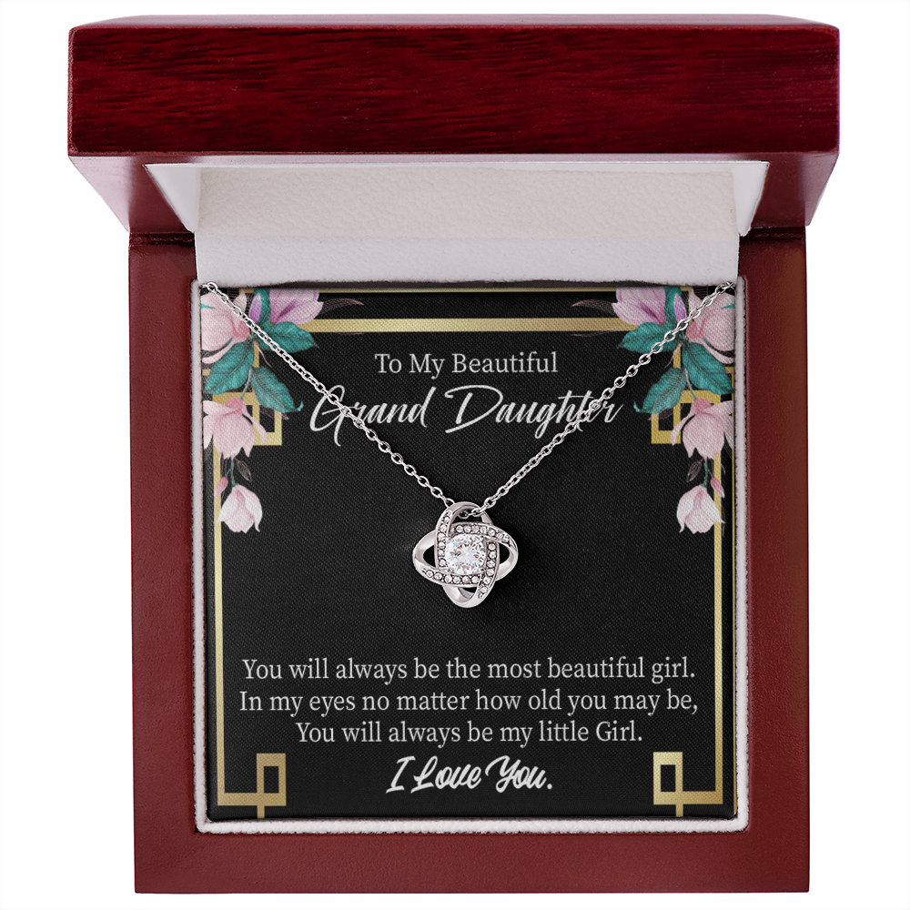 To My Granddaughter Always Little Girl Infinity Knot Necklace Message Card-Express Your Love Gifts