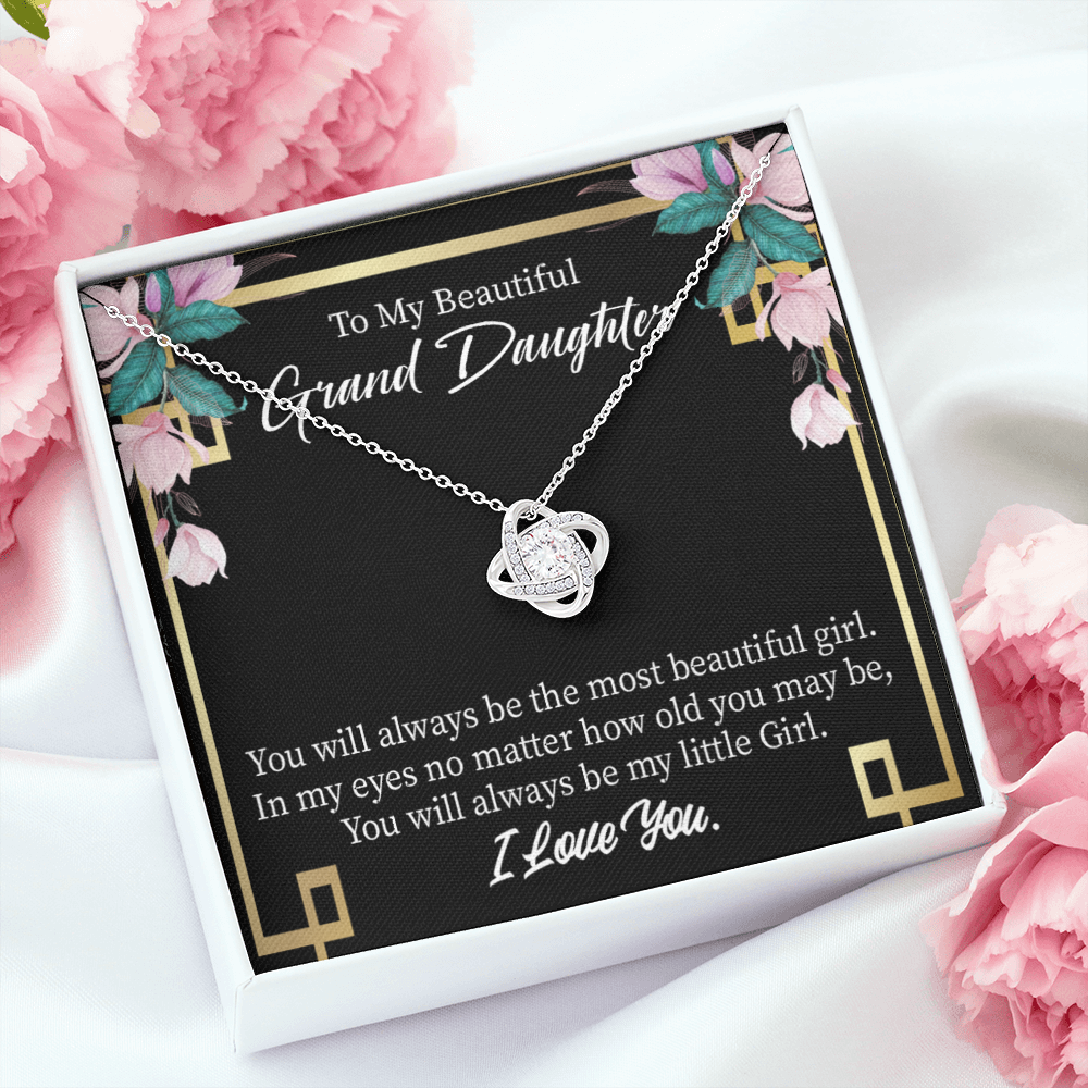To My Granddaughter Always Little Girl Infinity Knot Necklace Message Card-Express Your Love Gifts