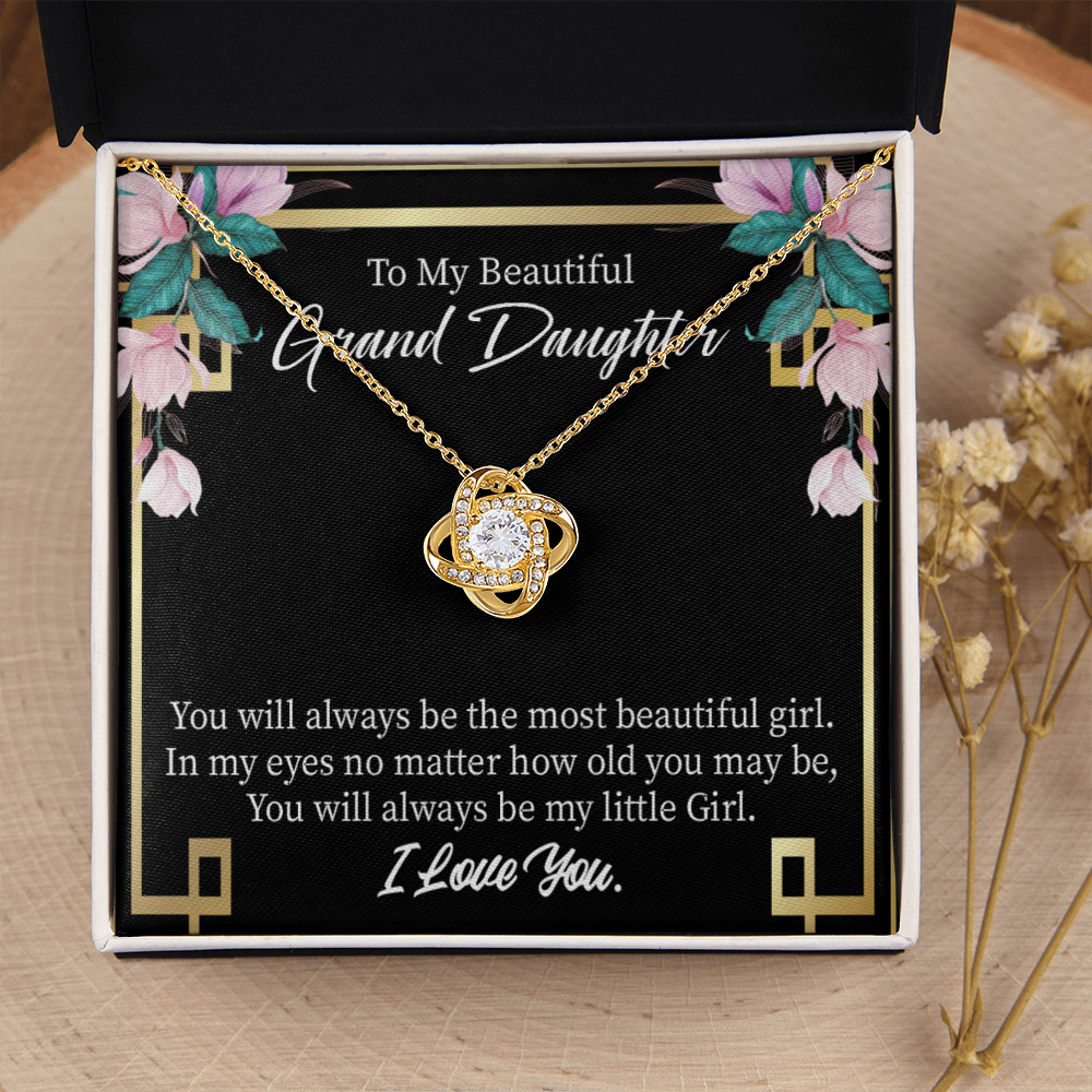 To My Granddaughter Always Little Girl Infinity Knot Necklace Message Card-Express Your Love Gifts