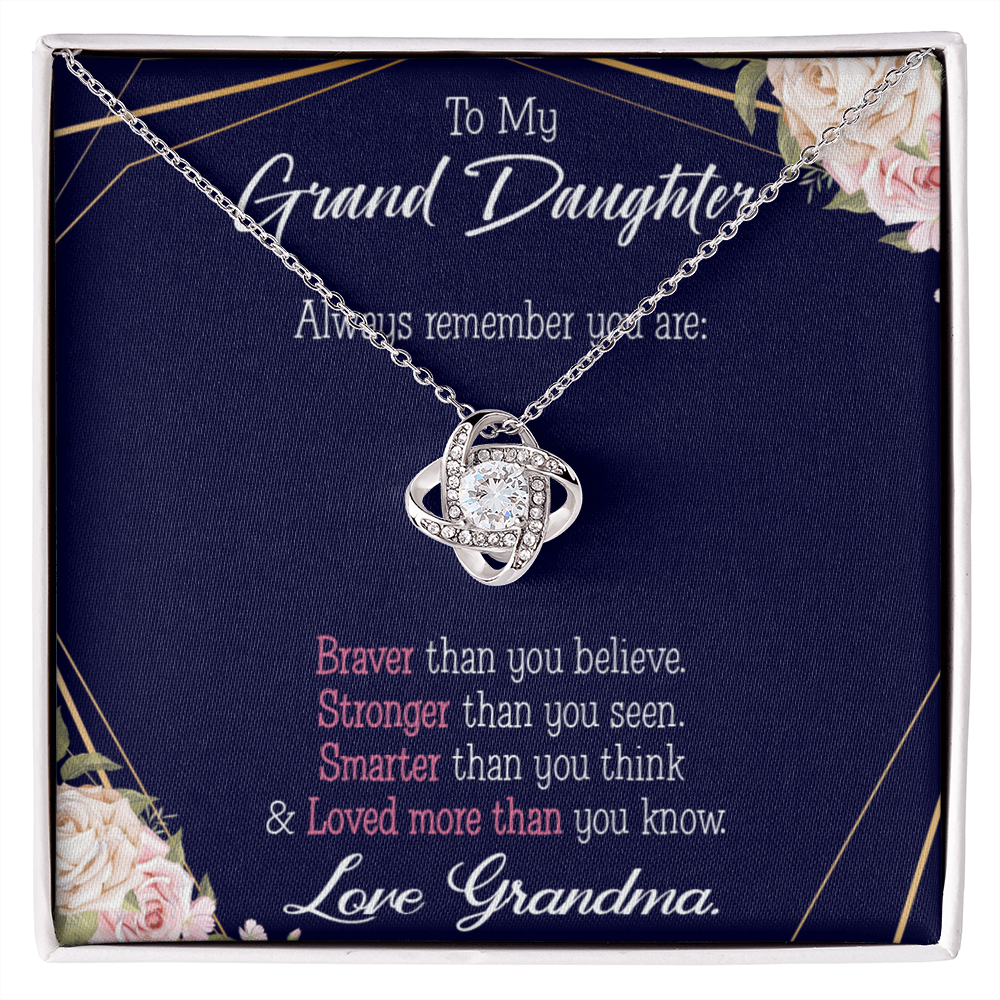 To My Granddaughter Always Remember From Grandma Infinity Knot Necklace Message Card-Express Your Love Gifts