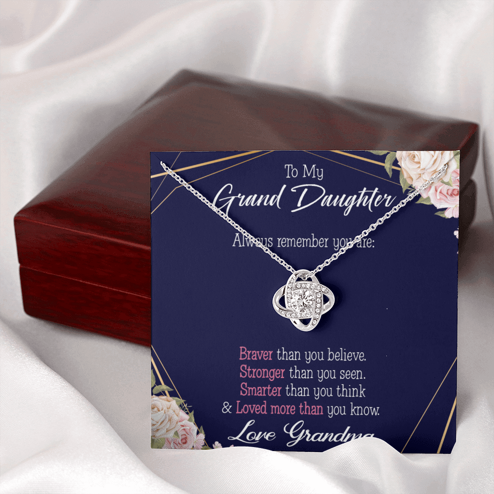 To My Granddaughter Always Remember From Grandma Infinity Knot Necklace Message Card-Express Your Love Gifts