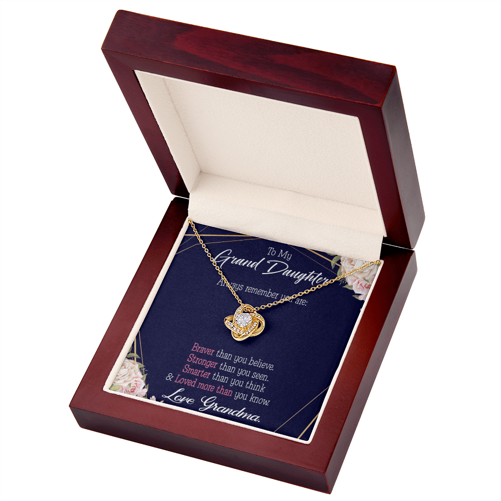 To My Granddaughter Always Remember From Grandma Infinity Knot Necklace Message Card-Express Your Love Gifts